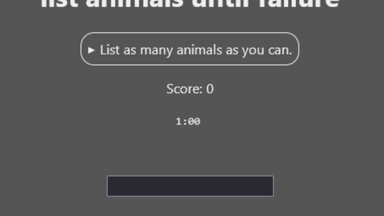 List Animals Until Failure screenshot 1