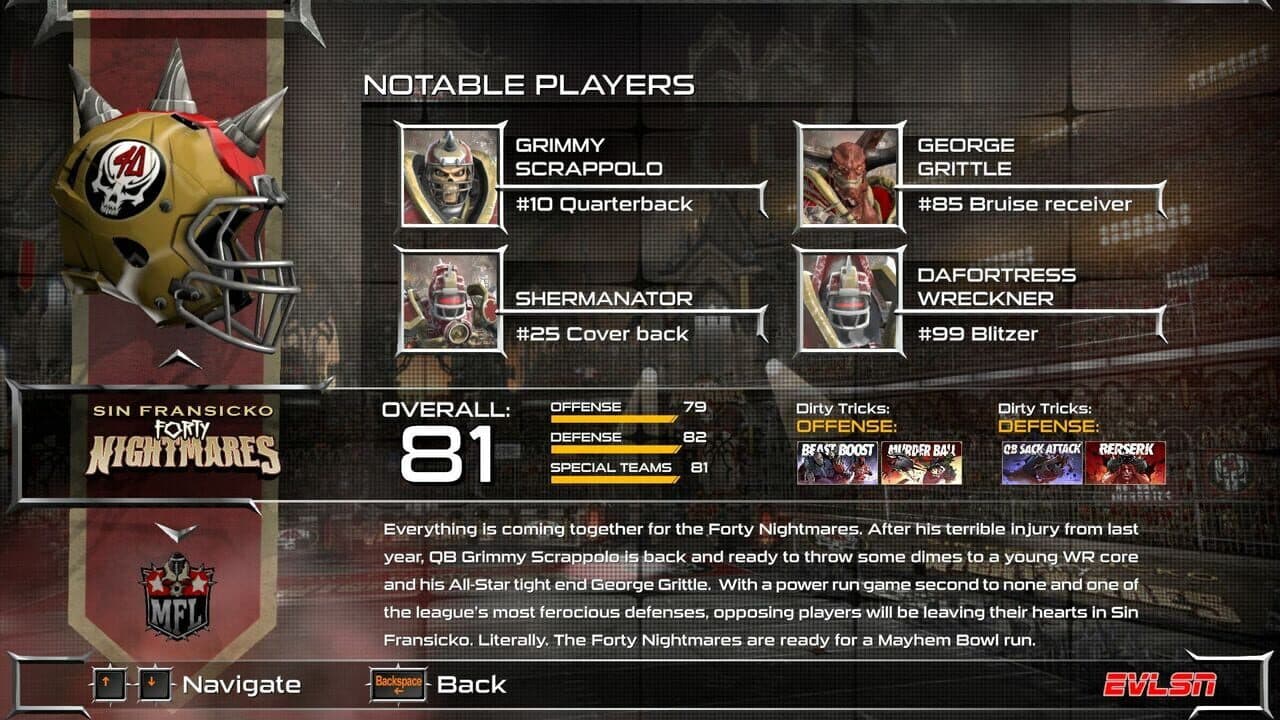 Mutant Football League: Sin Fransicko Forty Nightmares screenshot 1