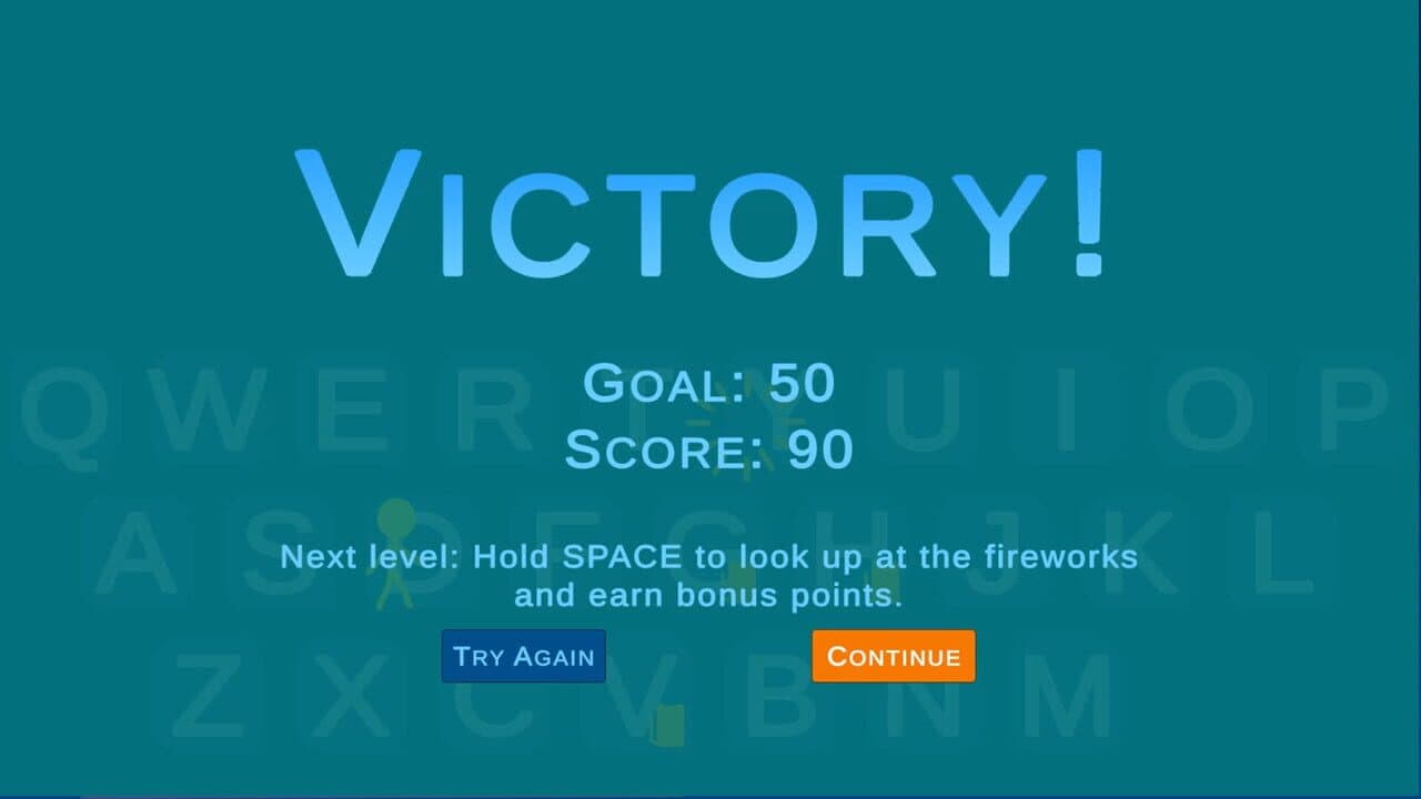 Typing Fireworks screenshot 1