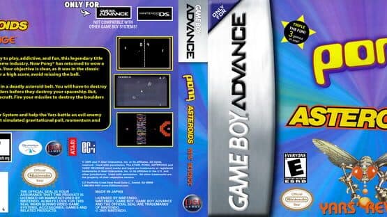 Asteroids / Pong / Yars' Revenge artwork 1