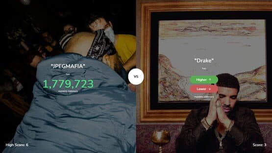 Higher or Lower: Spotify Edition screenshot 1
