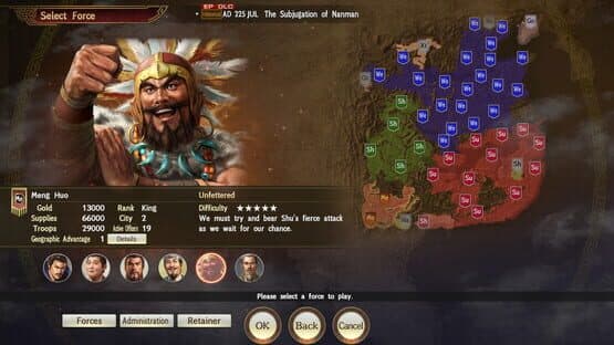 Romance of the Three Kingdoms XIII: Scenario - The Subjugation of Nanman & Event Set screenshot 3