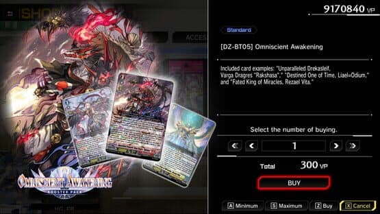 Cardfight!! Vanguard: Dear Days 2 - Card Unlock Vol.2 DZ-BT05 Omniscient Awakening screenshot 2
