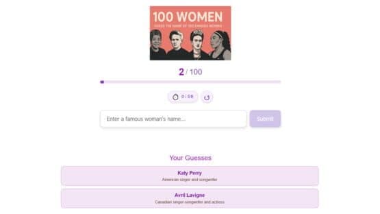 100 Women: Guess the Name of 100 Famous Women screenshot 1